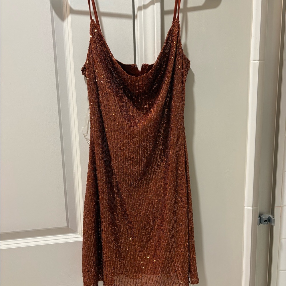 Sparkling Brown Sequin Dress